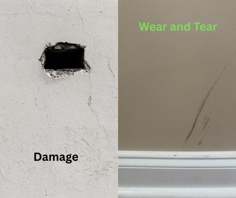 Two images showing the difference between tenant damage on the left and ...